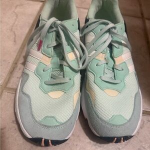 Adidas kids Light Green‎ and White Sneakers